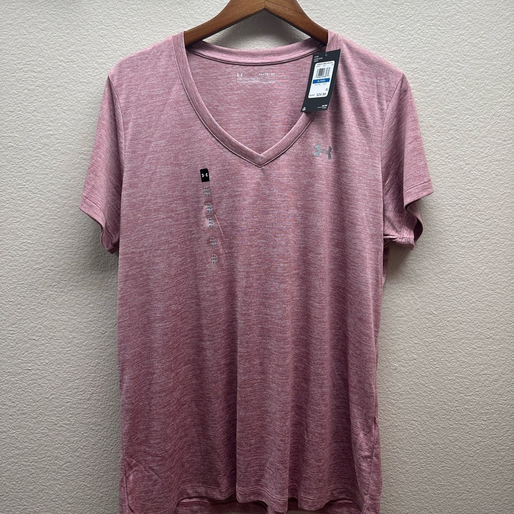 Light Pink Women’s Under Armour Workout Shirt - Picture 2 of 4